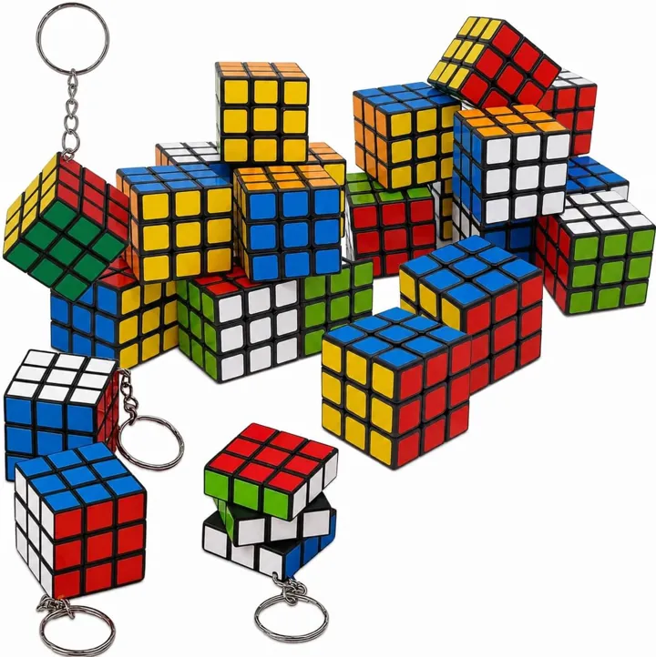 Mini cubos mágicos de 3x3 cm con llavero