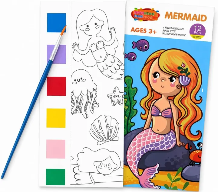 Libro para pintar con agua con pincel